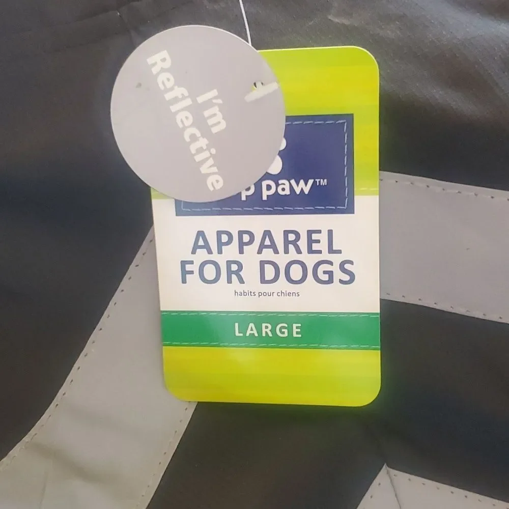 Top Paw Reflective Dog Coat - Black - Size Large - NWT 🐾